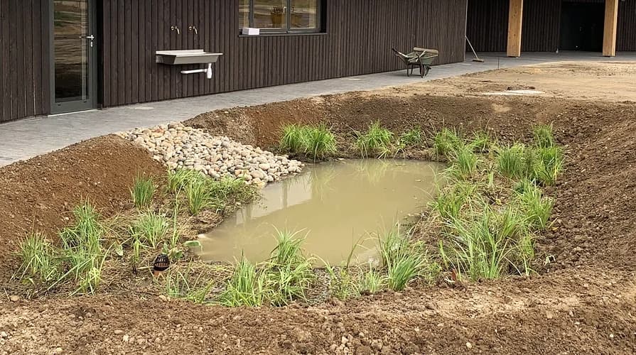 Kókuszháló a kerti tóban